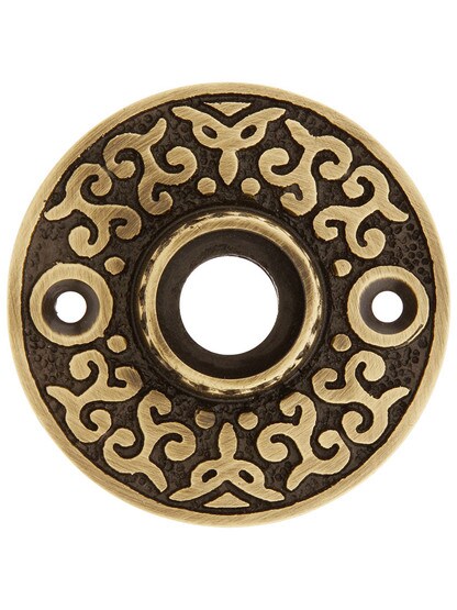 2 inch Cast Brass Decorative Victorian Rosette in Antique Brass.